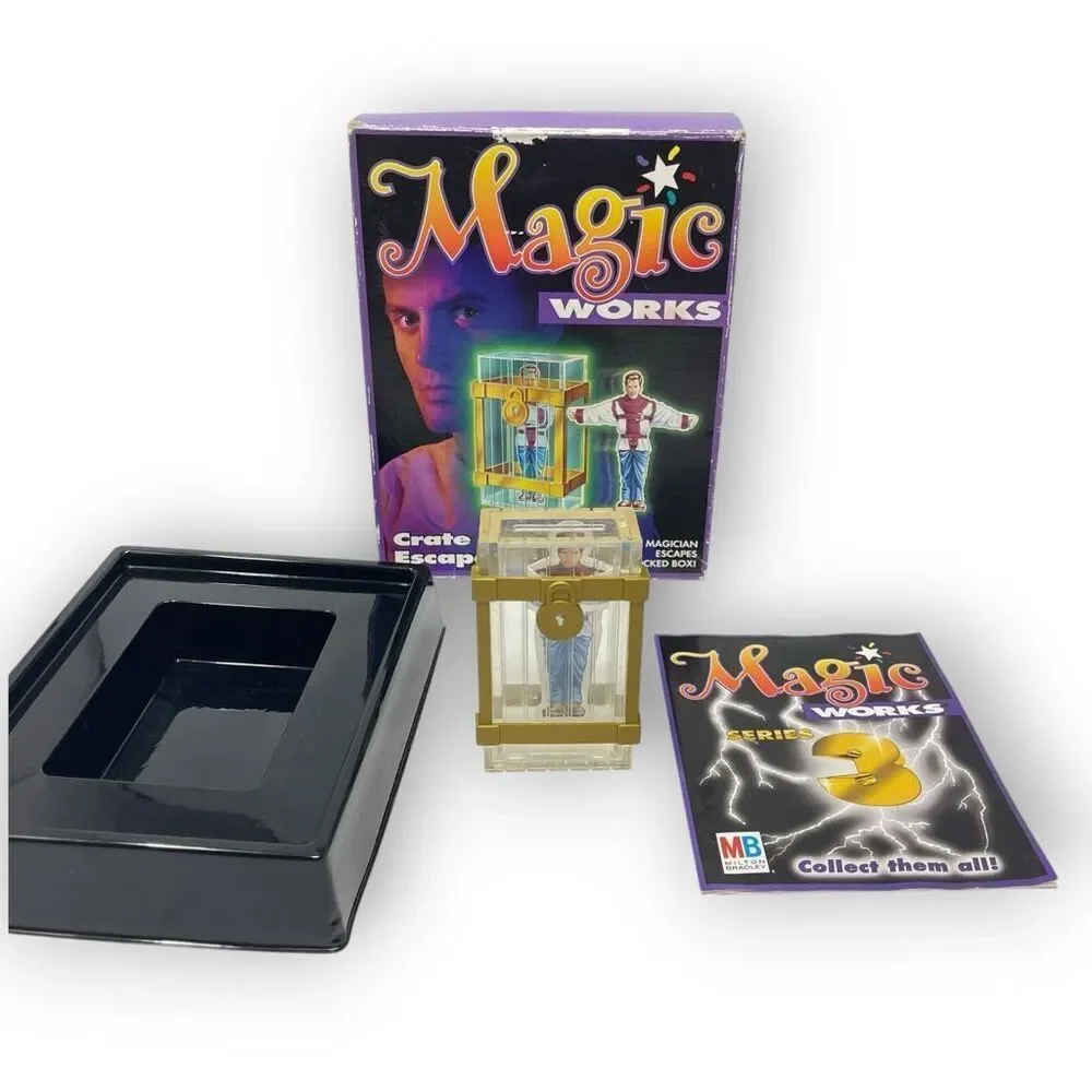 Vintage 1995 Milton Bradley Magic Works Crate Escape Trick Illusion Toy